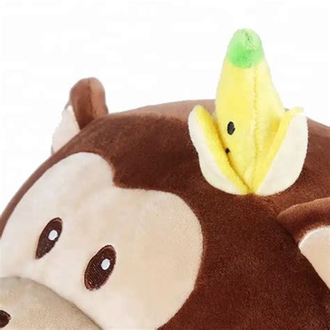 OEM design cute soft brown monkey doll stuffed animal toy with banana