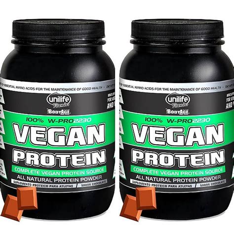 Kit 2 Vegan Protein W Pro Chocolate Unilife 900g Vegano Casa Veg A