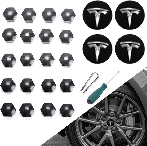 Amazon ROCCS Compatible With Tesla Model 3 S X Set Aero Wheel Cap