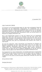 Offener Brief Von Dfb Pr Sident Wolfgang Niersbach Sv Vesalia