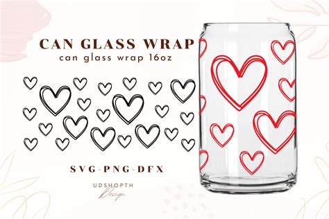 Hearts Can Glass Wrap Svg Valentine Svg Graphic By Udshopthdesign