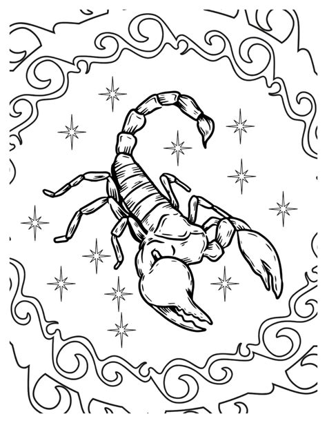 Scorpio Coloring Pages Free Printable Designs For Kids And Adults