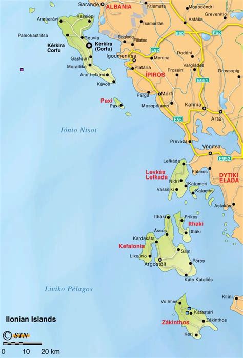 Map Of The Greek Ionian Islands Greece Plattegrond Van De Griekse