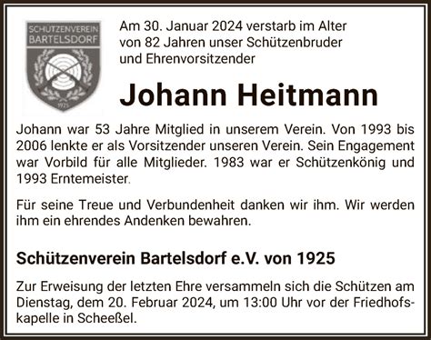 Traueranzeigen Von Johann Heitmann Trauer Kreiszeitung De