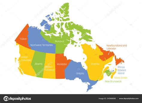 Map Of Canada Divided Into 10 Provinces And 3 Territories