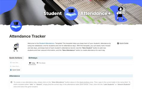 Student Attendance Tracker for Teachers by Milo | Notion4Teachers | Notion Template