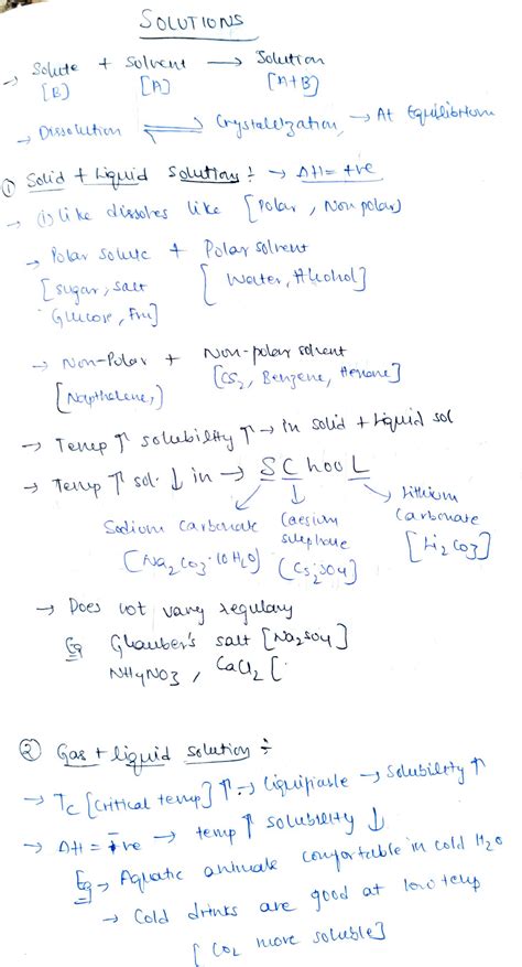 Solution Solutions Class 12 Chemistry Handwritten Notes Studypool