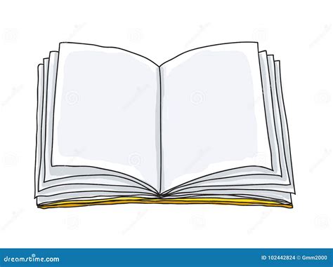 Раскрытая книга, иллюстрация искусства вектора чистого листа бумаги ...