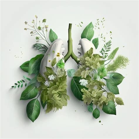 Lungs Made Of Leaves And Flowers Green Lung Healthy Respiratory