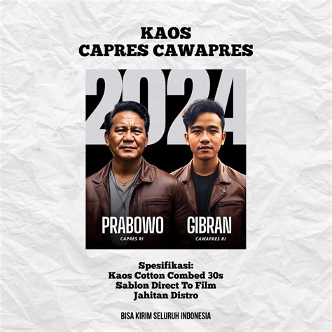 Jual Kaos Prabowo Gibran Capres Cawapres Koalisi Indonesia Maju