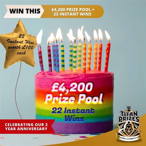 2 000 2 200 In Instant Wins Titans Birthday Comp Titan Prizes