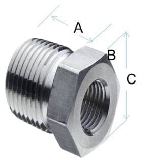 Bushing Roscado Reductor NPT Hembra X Macho NPT 6000 Psi