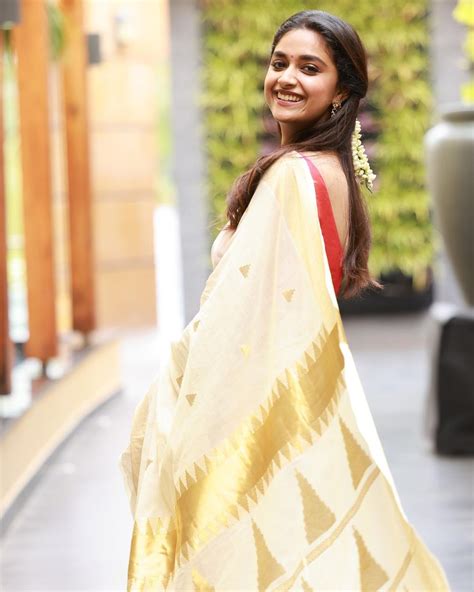 Keerthy Suresh Is Class Personified In Stylish Yellow Saree With Orange