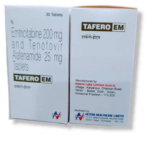 Tafero Em 25 Mg Emtricitabine 200mg Tenofovir 25 Mg Tablets