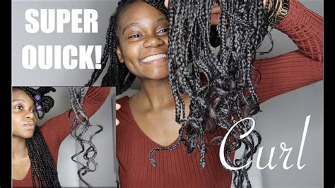 How To Curl Box Braids Quick And Easy Youtube