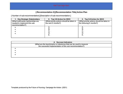 Action Plan Template | Campaign for Action