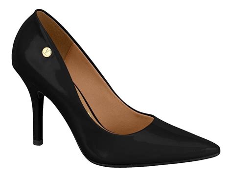 Sapato Feminino Salto Alto Scarpin Vizzano Preto Nude Verniz Mercado