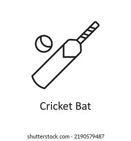 Cricket Bat Vector Outline Icon Design Stock Vector Royalty Free