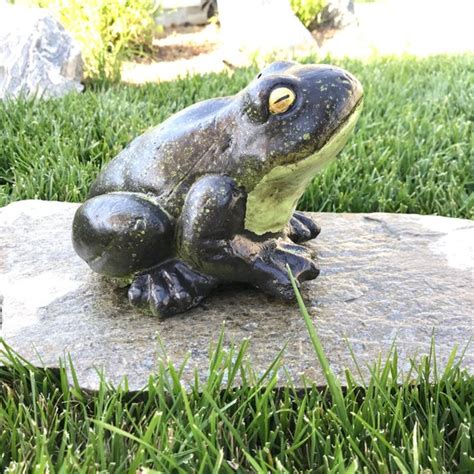 Concrete Statues Frog Gift Concrete Patio Frog Statue Hand Etsy