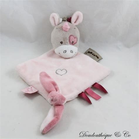 Doudou Plat Licorne Nattou Nina Jade Et Lili Rose Marron Losange