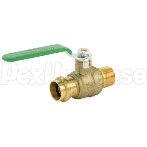 3 4 Press X 3 4 Male NPT Threaded Brass Ball Valve PexUniverse