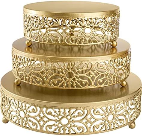 Hedume Piece Cake Stand Set Round Metal Cake Stands Dessert Cupcake