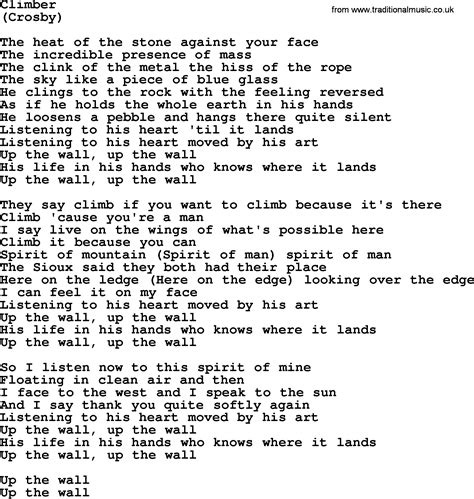 Climber By The Byrds Lyrics With Pdf