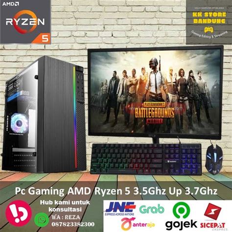 Jual Pc Gaming Amd Ryzen 5 Ram 8gb Full Set Monitor Siap Pakai Komputer