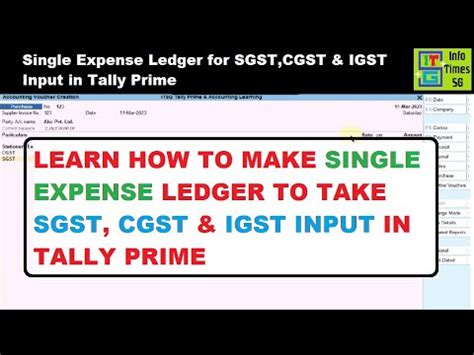 How To Use Single Ledger For Multiple Tax Rate In Tally Prime Expense