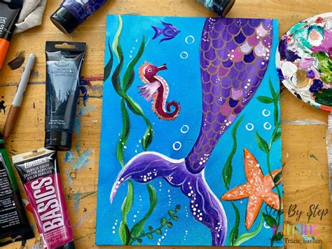 How To Paint A Mermaid - Step By Step Painting Tutorial | Mermaid ...