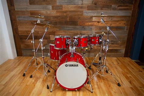 Yamaha Absolute Hybrid Maple 5 Piece Drum Kit Red Autumn Lacquer Drumazon