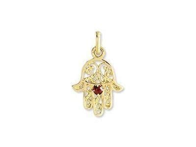 Pendentif Main De Fatma Rubis Or Jaune P P Bijouterie