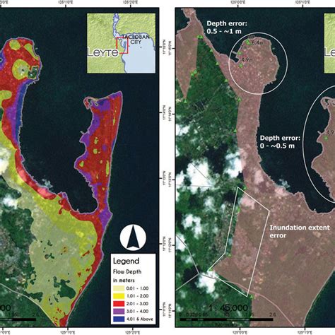 Maximum storm surge height (m) map for the (a) Philippines, (b) Metro ...