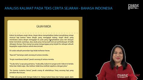 Video Belajar Analisis Kalimat Pada Teks Cerita Sejarah Bahasa