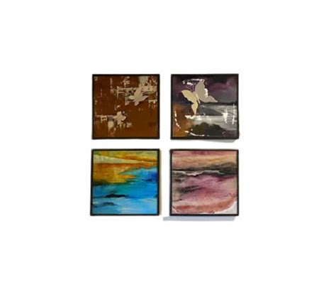 Matte Finish Wooden Framed Square Shaped Hand Painted Abstract Canvas