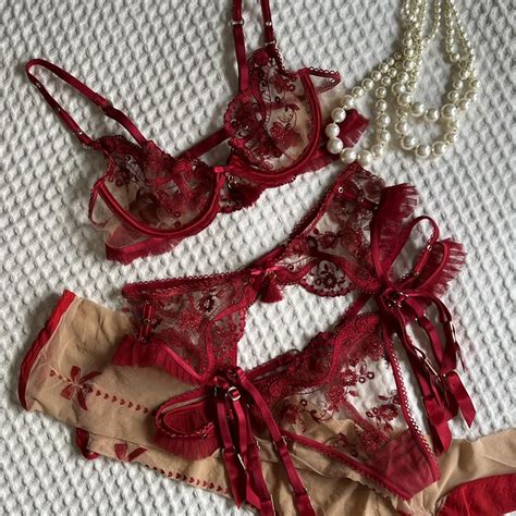 Honey Birdette Piece Frida Lingerie Set Worn Depop