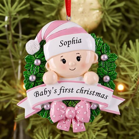 Personalized Baby S Girl First Christmas Ornament 2023 Babys Girl 1st