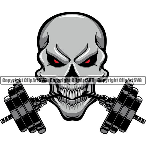 Skull Skeleton Barbell Fitness Bodybuilding Bar Weightlifting Etsy