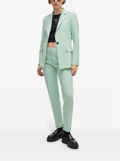 Hugo Logo Patch Blazer Green Farfetch