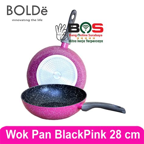 Wok Pan BOLDe 28 CM Granite Coating Wajan Panci Blackpink BOLDe 28 CM