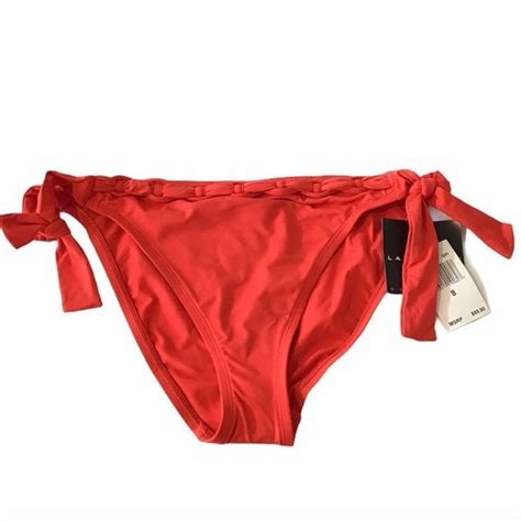 La Blanca Swim La Blancasolid Redself Tie Bikini Bottom Size 8 New With Tag Poshmark