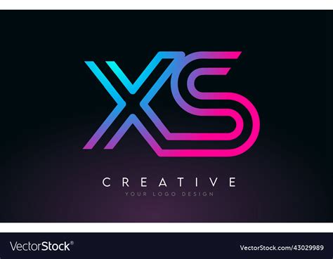 Monogram Lines Xs X S Letter Logo Design Creative Vector Image