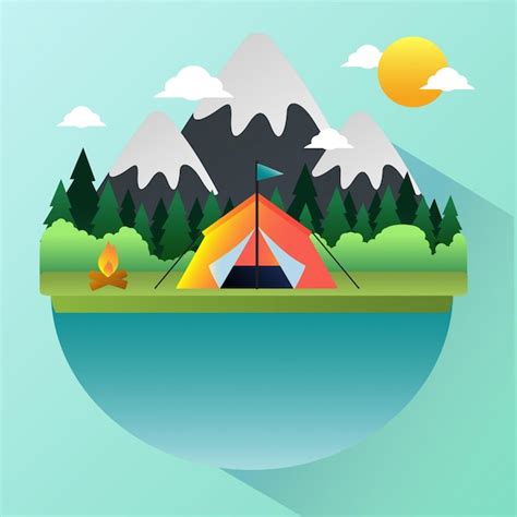 Premium Vector | Sunny day landscape