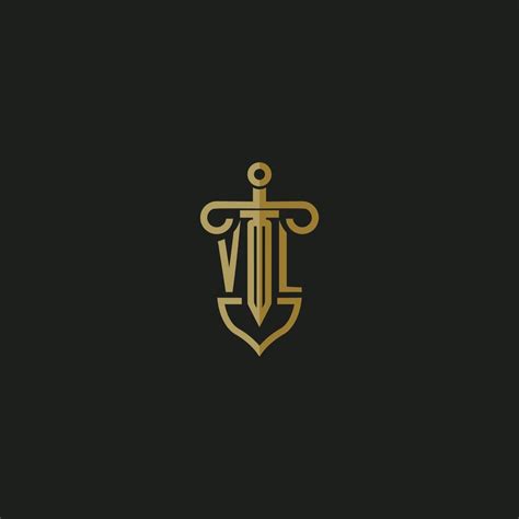 Vl Initial Monogram Logo Design For Law Firm Vector Image