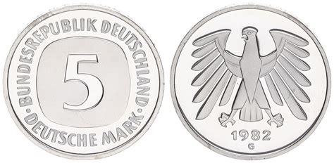 Deutschland Bundesrepublik 5 Mark 5 DM Kursmünze 1982 G TOP Erhaltung