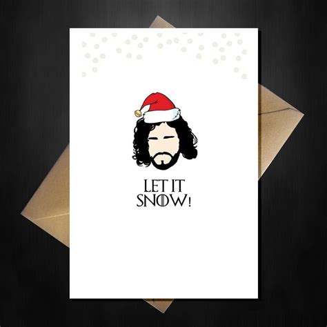 A Christmas Card With The Words Let It Snow On It And A Bearded Man