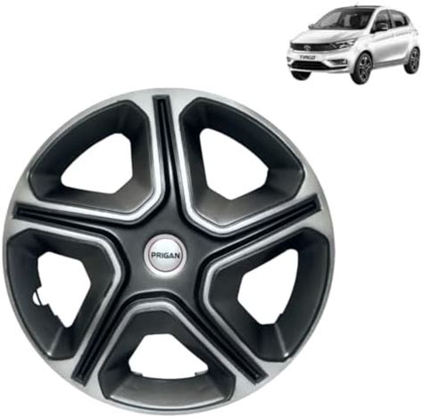 PRIGAN TATA Tiago Grey Silver Wheel Cover 14 For Tata Tiago XT XZ