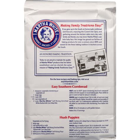 Martha White Self Rising Buttermilk Corn Meal Mix With Hot Rize 5 Lb