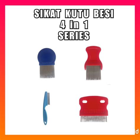 4 In 1 Sikat Kutu Besi Manusia Anjing Binatang Stainless Steel 4 In