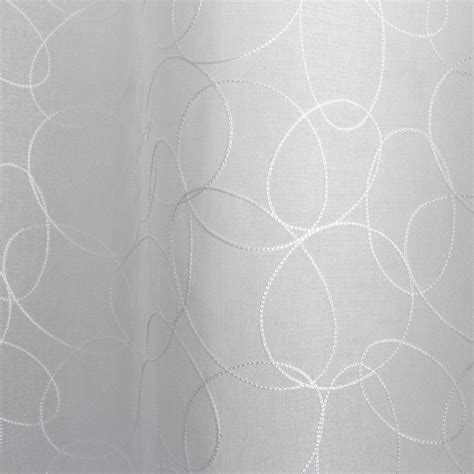 Voilage brodé œillets 140 x 240 cm Galet Blanc Rideau Voilage